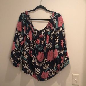 Cropped floral shirt